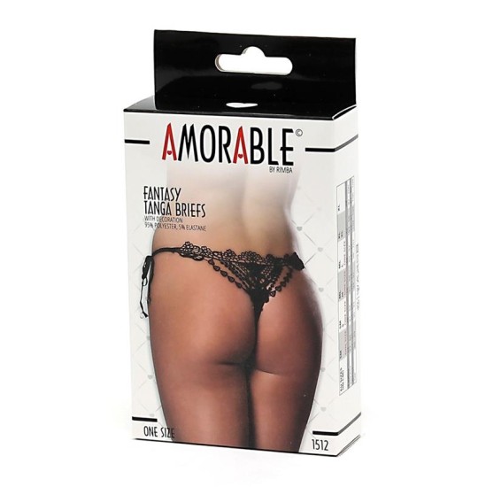 Amorable Stringai Fantasy Black One Dydis