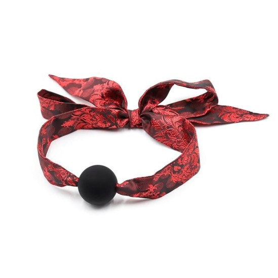 Latetobed Bdsm Line Silicone Ball Gag Red/Black