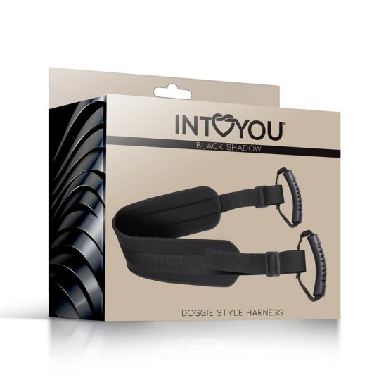 Intoyou Black Shadow Doggie Style Harness Vegan Leather