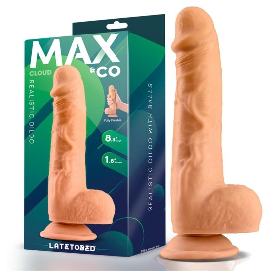 Max & Co Pilverealistlik munanditega dildo 8.3 liha