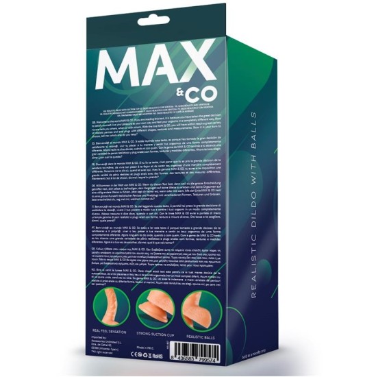 Max & Co Kurt Realistinis dildo su sėklidėmis 9,4 - 24 cm