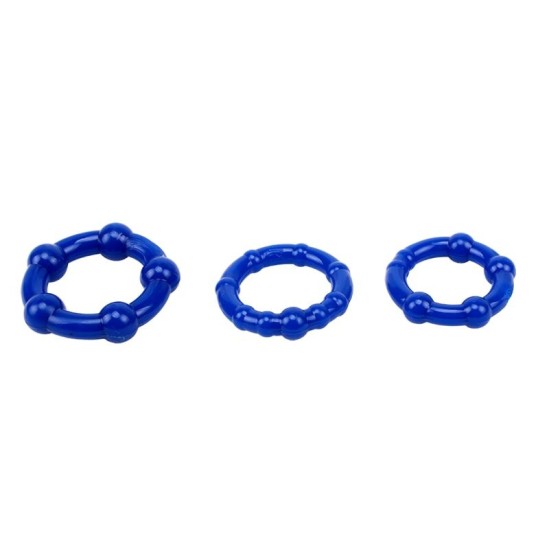 Chisa Beaded Cock Rings-Blue