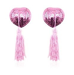 Latetobed Bdsm Line Pašlīmējošs sirds vizulis krūšu apvalks ar pušķi rozā krāsā