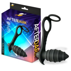 Afterdark Aksten vibrējošs anālais spraudnis ar dzimumlocekļa gredzenu