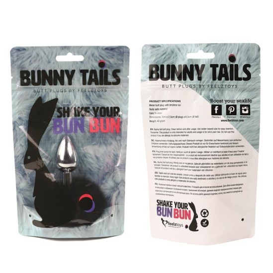 Feelztoys Bunny Tails Butt Plug Black