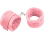 Intoyou Bdsm Line Handcuffs with Velcro with Long Fur Pink