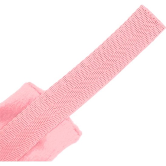 Intoyou Bdsm Line Handcuffs with Velcro with Long Fur Pink