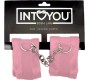 Intoyou Bdsm Line Handcuffs with Velcro with Long Fur Pink