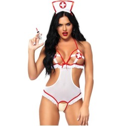 Leg Avenue Teddies LEG AVENUE NURSE ОТКРЫТЫЙ ТЕДДИ ОДИН РАЗМЕР