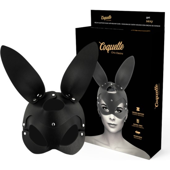 Coquette Accessories COQUETTE CHIC DESIRE - VEGAN LEATHER MASK WITH RABBIT EARS