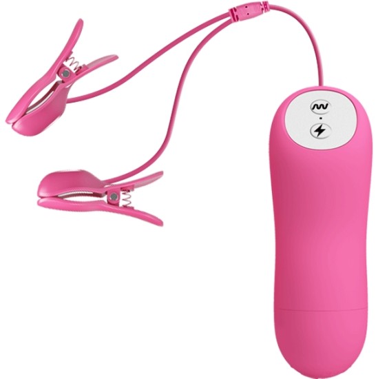 Baile Stimulating ROMANTILISED LAINED VIBRATSEERIVAD JA ELEKTRIAMOKI NIPPKLLAMBRID FUCHSIA