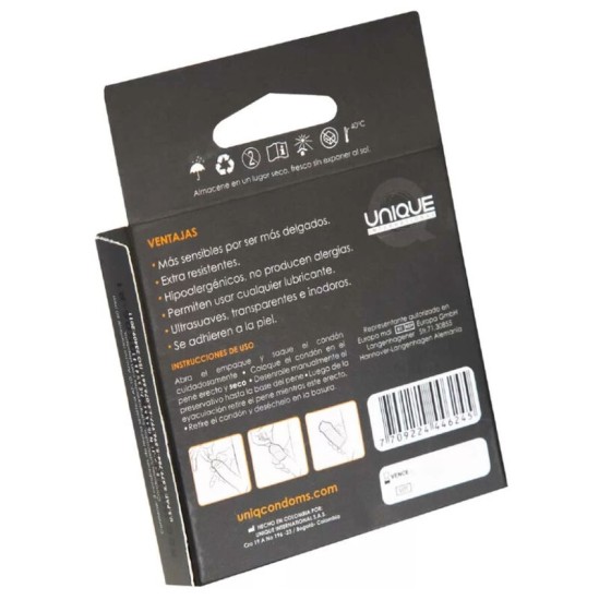 Uniq CLASSIC LATEX FREE CONDOMS 3 UNITS