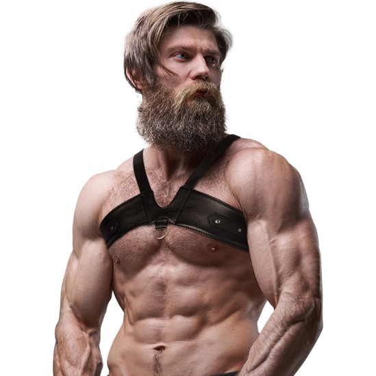 Fetish Submissive Attitude MEN'S BRIGADE ECO-LEATHER CHEST HARNESS