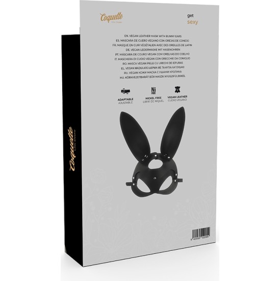 Coquette Accessories COQUETTE CHIC DESIRE - VEGAN LEATHER MASK WITH RABBIT EARS