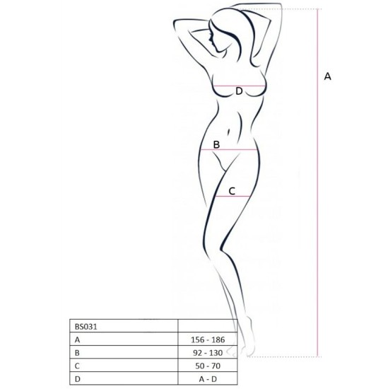 Passion Woman Bodystockings PASSION WOMAN BS031 WHITE BODYSTOCKING VIENS IZMĒRS