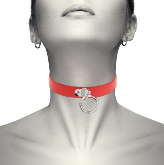 Coquette Accessories COQUETTE CHIC DESIRE - RED VEGAN LEATHER NECKLACE WOMAN FETISH ACCESSORY