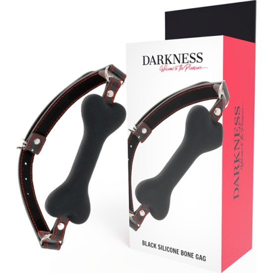 Darkness Bondage TUMŠUMS - BLACK BONE SILIKONA GAG