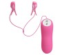 Baile Stimulating ROMANTIC WAVE VIBRATING AND ELETRIC SHOCK NIPPLE CLAMPS FUCHSIA