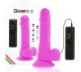 Diversia Elastīgs Vibrējošs Dildo 20,5 CM - violets