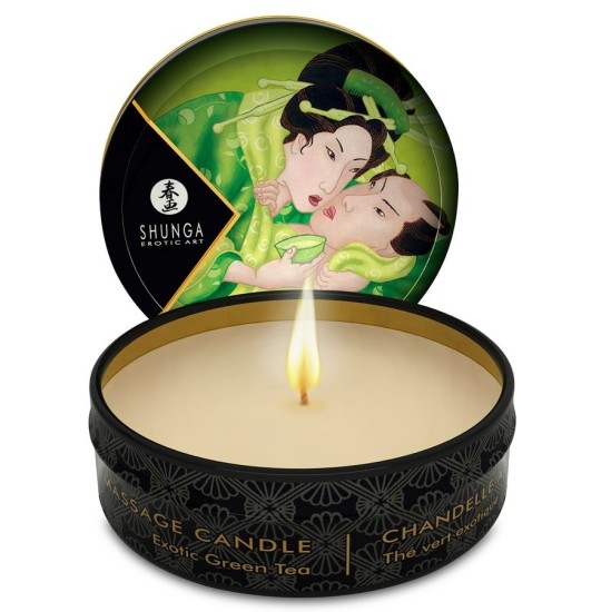 Shunga Candles SHUNGA — MAZĀS GĪSTĪBAS MASĀŽĀS SVEČU gaismā T GREEN 30 ml