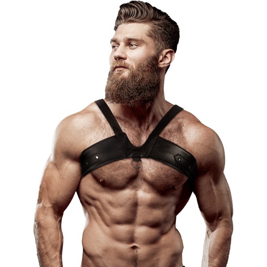 Fetish Submissive Attitude MEN'S BRIGADE ECO-LEATHER CHEST HARNESS