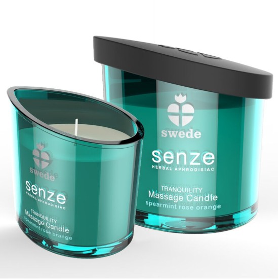 Swede SENZE TRANQUILITY MASSAGE CANDLE - SPEARMINT, ROSE, ORANGE