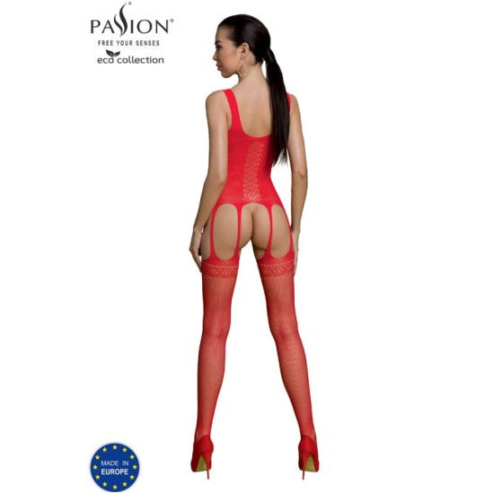 Passion Woman Bodystockings PASSION - ECO COLLECTION BODYSTOCKING ECO BS007 RED