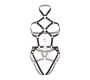 Leg Avenue Kink HEART RING HARNESS TEDDY SIZE L - BLACK