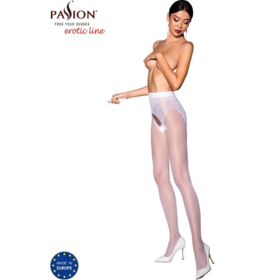 Passion Woman Garter & Stock PASSION — TIOPEN 006 STOCKING WHITE 3/4 (30 DEN)