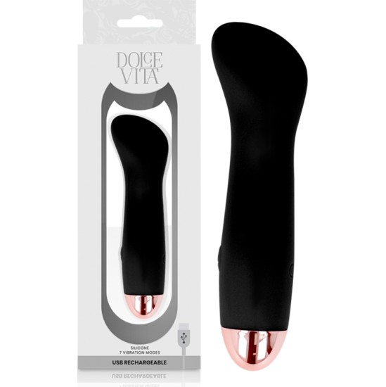 Dolce Vita RECHARGEABLE VIBRATOR ONE BLACK 7 SPEED