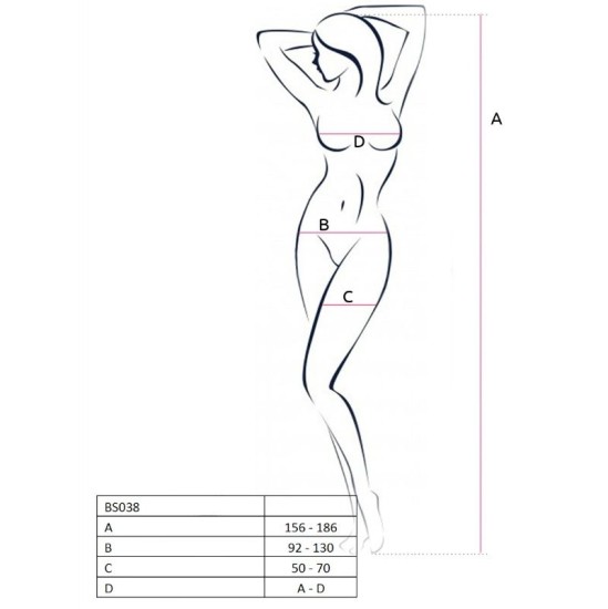 Passion Woman Bodystockings PASSION WOMAN BS038 BODYSTOCKING MUSTA ÜKS SUURUS