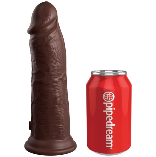 King Cock ELITE - REĀLISTS SILIKONA DILDO 20,3 CM BRŪNA