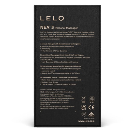 Lelo ПЕРСОНАЛЬНЫЙ МАССАЖЕР NEA 3 – ЧЕРНАЯ ЧЕРНОСТЬ