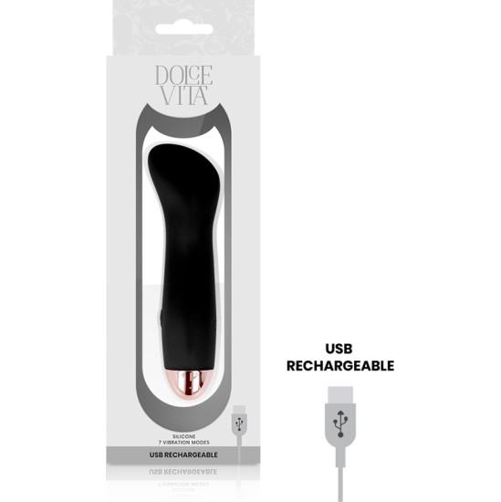 Dolce Vita RECHARGEABLE VIBRATOR ONE BLACK 7 SPEED