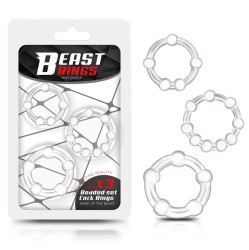 Beast Rings Komplektā 3 dzimumlocekļa gredzeni ar fāzēm, elastīgi caurspīdīgi