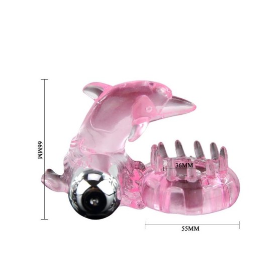 Baile Vibrating Cock Ring Love Dolphig Ring Pink