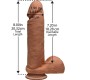 The D By Doc Johnson Kahe tihedusega dildo Perfect D koos munanditega 8 karamell