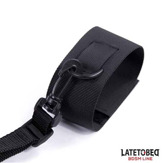 Latetobed Bdsm Line Nailono Velcro lovos atramos su plastikiniu kabliuku