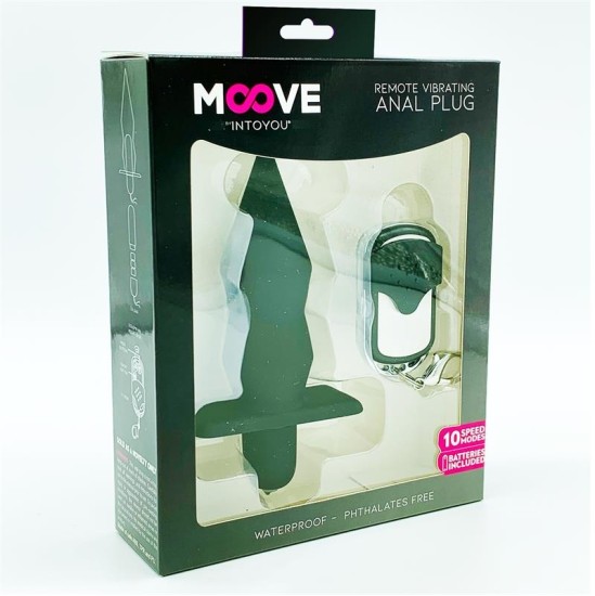 Moove Vibrating Butt Plug with Remote Control Silicone Black