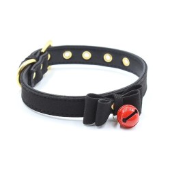 Latetobed Bdsm Line Collar with Bow and Rattle 44 cm Black/Red