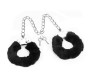 Lovetoy Furry Metal Ankle Cuffs Black