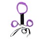 Bondage Play Handcuffs to Collar with Leash Adjustable and Detachable Purple