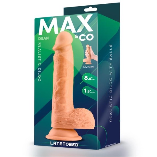 Max & Co Dean Realistinis dildo su sėklidėmis 8.5 kūnas