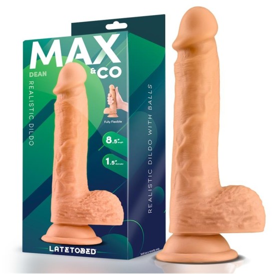 Max & Co Dean Realistinis dildo su sėklidėmis 8.5 kūnas