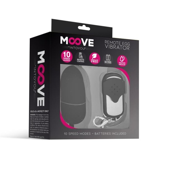 Moove Vibrating Egg with Remote Control Medium Size Black