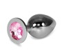 Lovetoy Metal Butt Plug RoseBud Classic with Pink Jewel Size L