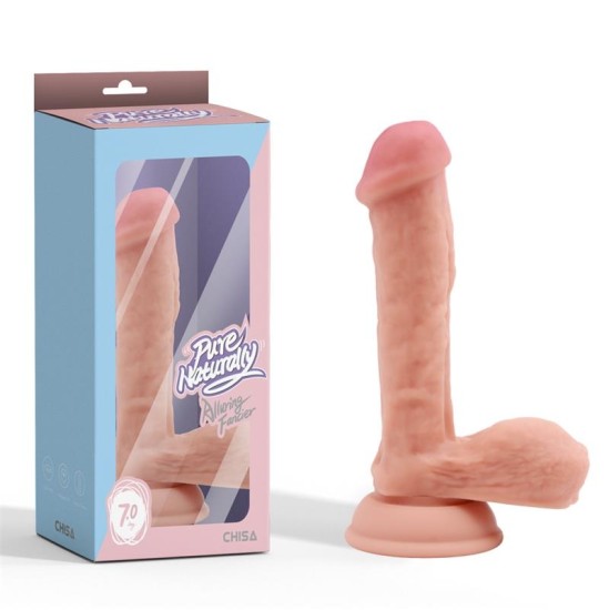 Chisa Ahvatlev Fancier vedel silikoon kahe tihedusega realistlik dildo18 cm