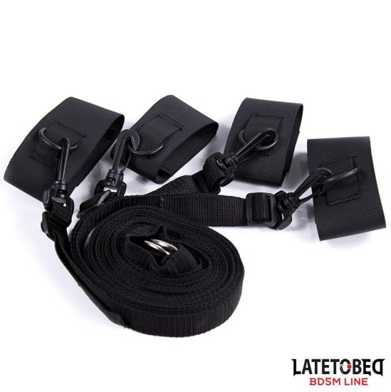 Latetobed Bdsm Line Nailono Velcro lovos atramos su plastikiniu kabliuku