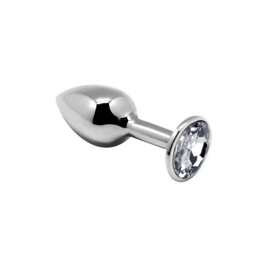 Alive Metal Butt Plug with White Jewel Size S