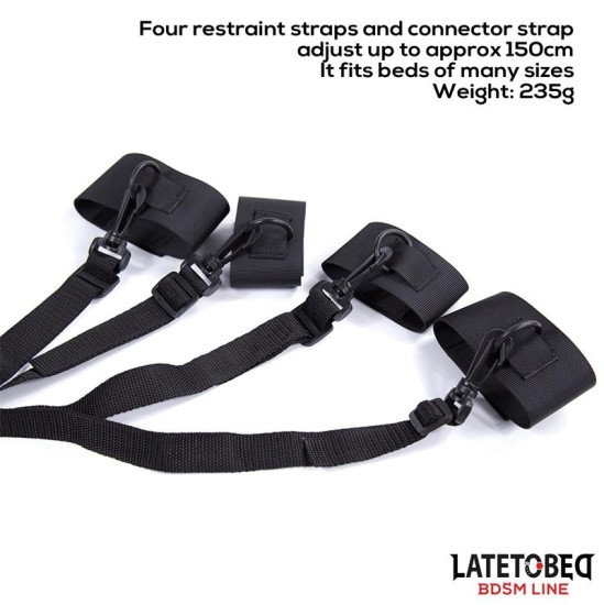 Latetobed Bdsm Line Nylon Velcro Bed Restraints with Plastic Hook